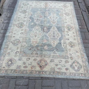 Türkischer Teppich, 5'4 "X 7'1" ft, 163 x 216 cm, Oushak Teppich, Handgewebter Vintage Teppich, Wollteppich, Cappadocia Teppich, #IM153