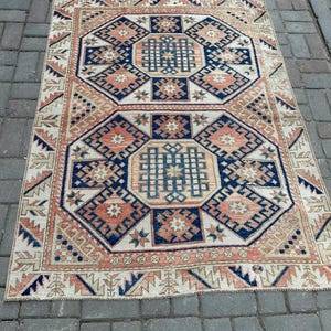 トルコ絨毯、4'1" x 5'3" ft、120 x 160 cm、アナトリア絨毯、ミッドラグ、送料無料、ハンドメイドヴィンテージ絨毯、ウール絨毯、カッパドキア絨毯、#AN153