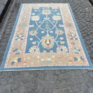 Türkischer Teppich, 5'5 "X 7'11" ft, 165 X 241 cm, Oushak Teppich, Handgewebter Vintage Teppich, Wollteppich, Cappadocia Teppich, #IM110