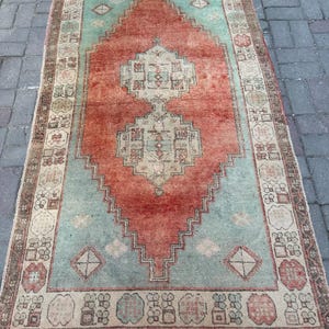 トルコ絨毯、3'7" x 6'1" ft、109 x 186 cm、アナトリア絨毯、ミッドラグ、送料無料、ハンドメイドヴィンテージ絨毯、ウール絨毯、カッパドキア絨毯、#AN134