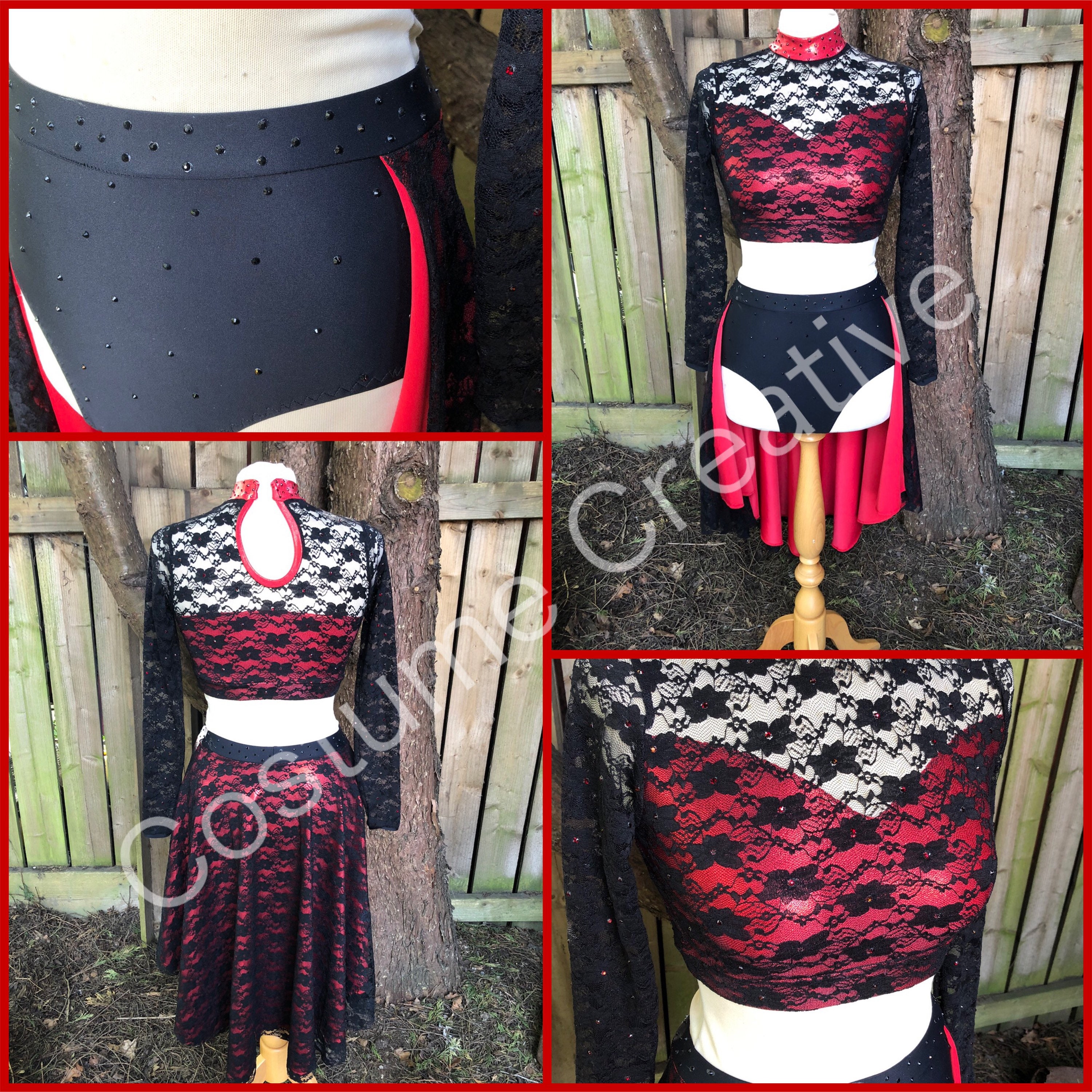 Red And Black Modern Jazz Dance Costume Great For Spanish Etsy Red And Black Modern Jazz Dance Costume Great For Spanish Etsy