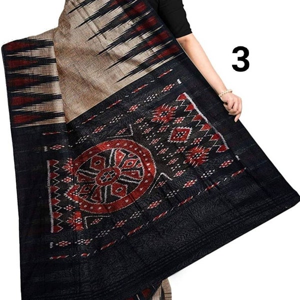 Saris ikkat Sambalpuri / sari en coton doux Khandua / sari Katki Maniabandi / sari kataki tissé à la main / sari ikat