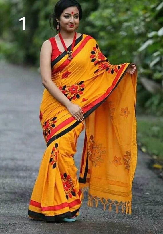 cotton saree work