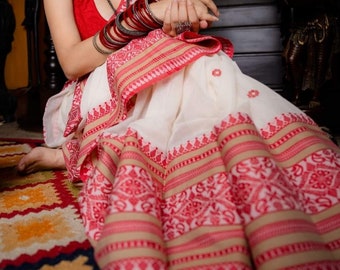 Begumpuri Soft Cotton Saree With Blouse Piece /Handwoven Cotton Begampuri Saree / Pure Cotton Saree / Handloom Cotton Jamdani Sari On Sale