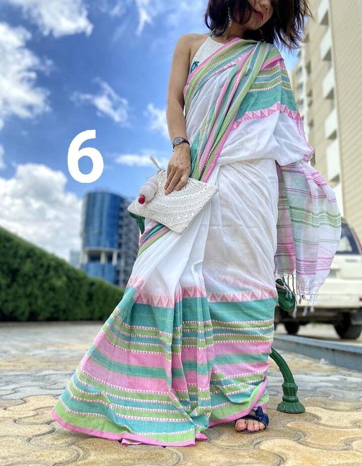 100 Pure Cotton Begumpuri Saree With Blouse Piece Handwoven