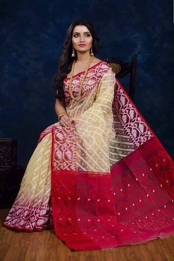 Soft Dhakai Jamdani Sari Multicoloured Soft Silk Jamdani Etsy