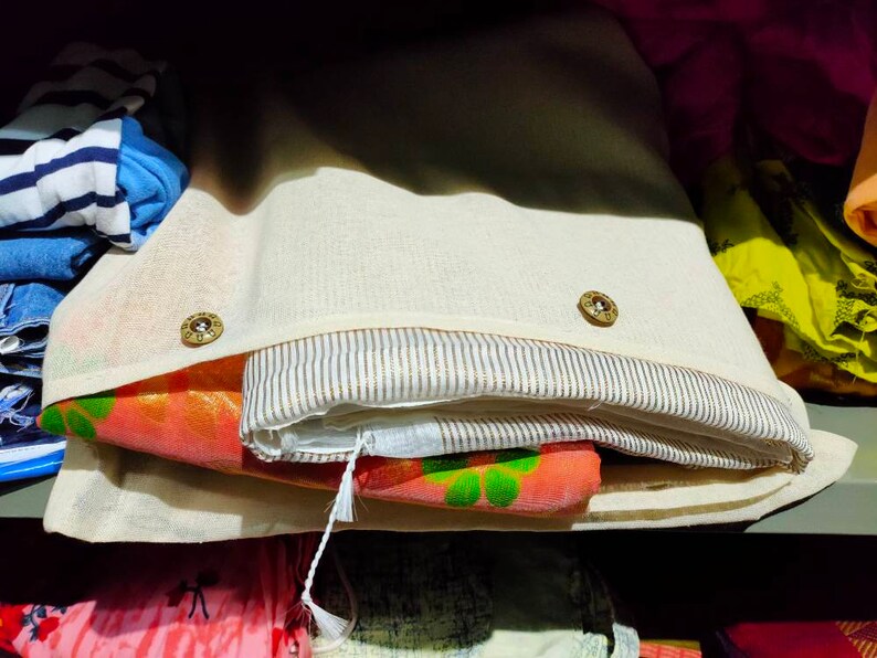 Pack of 5 Reusable Cotton Saree Bags/ Nature Friendly Cotton Etsy