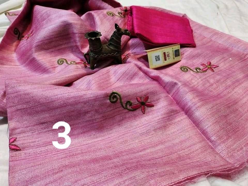 Silk Mark Certified Tussar Silk Saree With Blouse Piece/ | Etsy