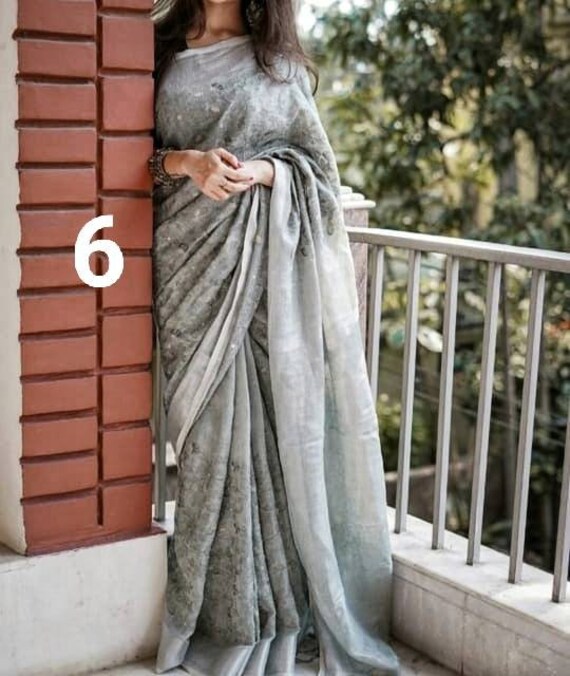 blouse with linen saree