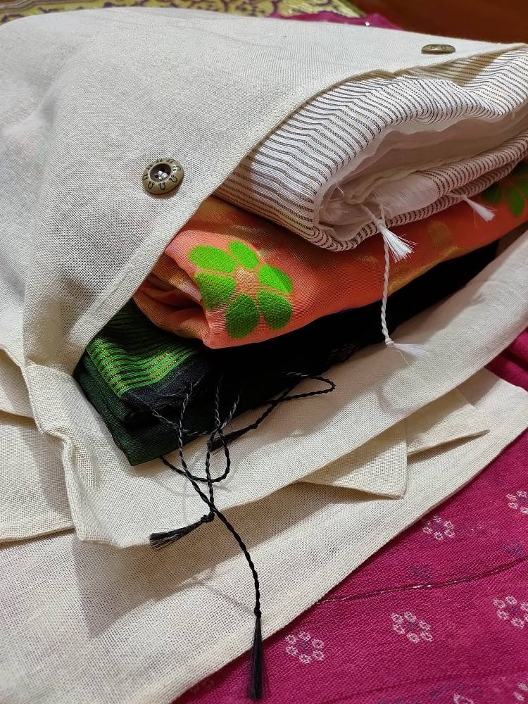 Pack of 5 Reusable Cotton Saree Bags/ Nature Friendly Cotton Etsy