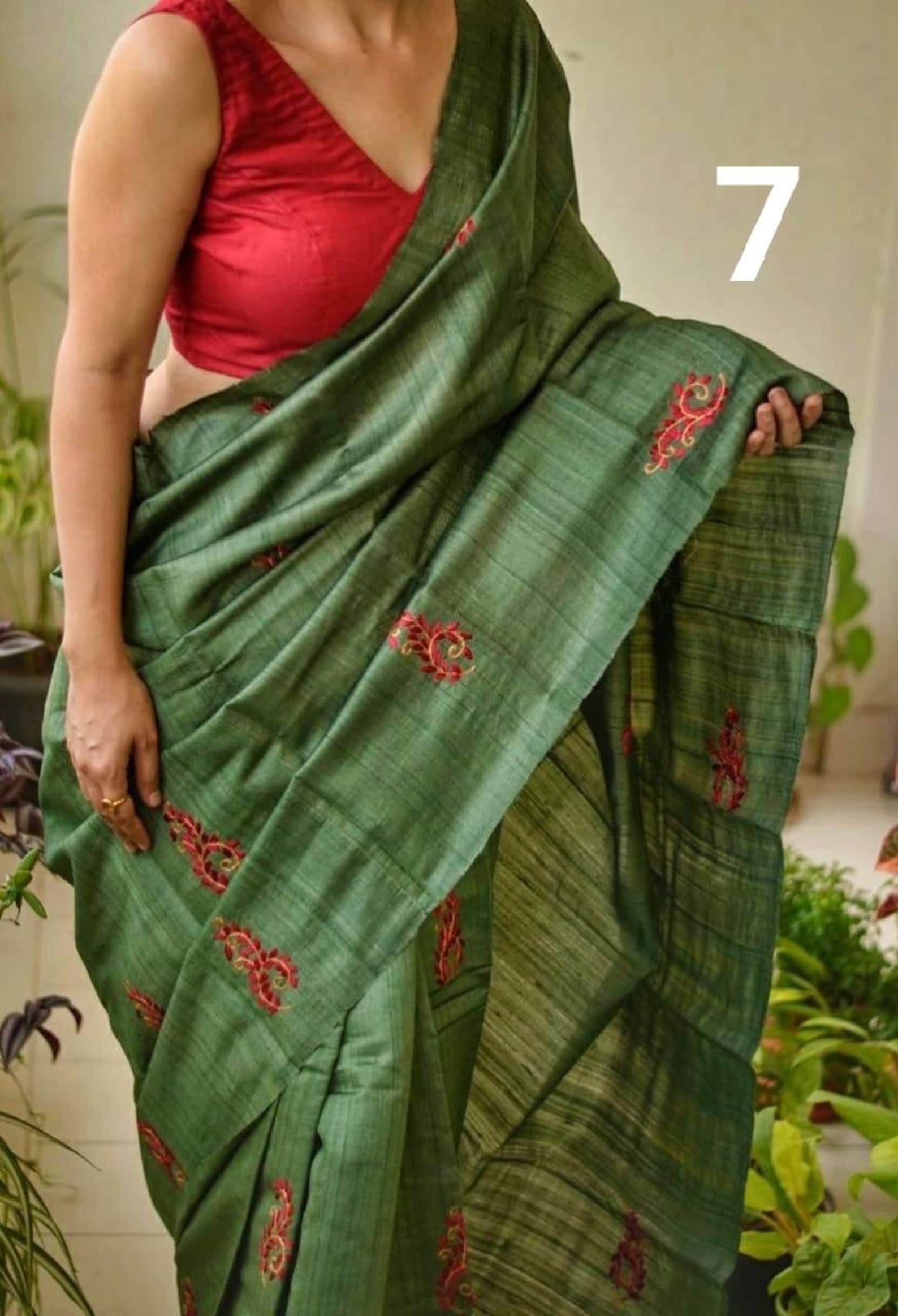 Silk Mark Certified Pure Tussar Silk Sarees With Allover Etsy