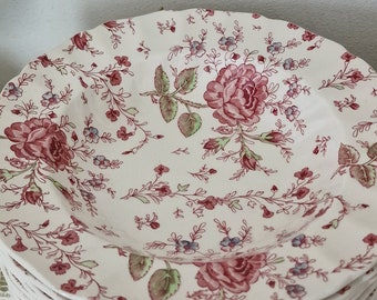 dinner / rose chintz pink / johnson brothers rose / dinner plate / dessert plate / salad plate /