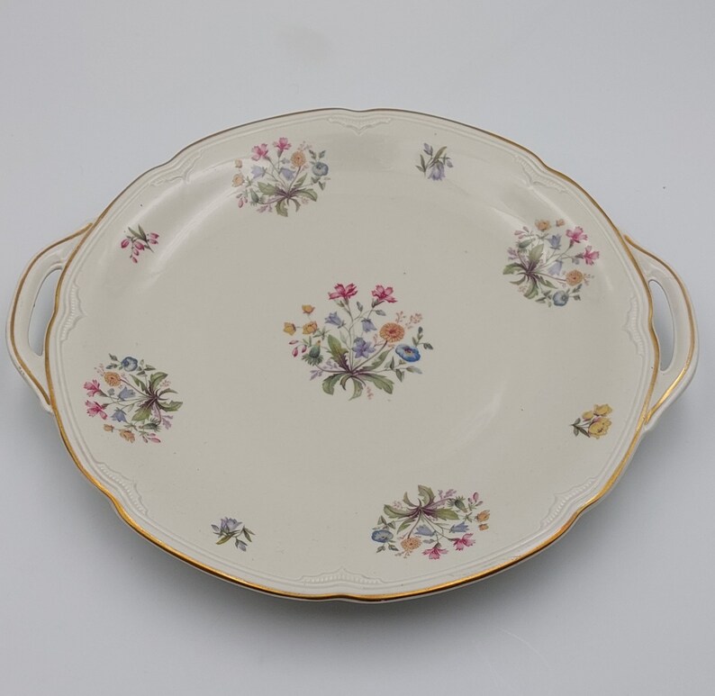 Set of 6 dessert plates and tray VEB R Germany vassoio da portata