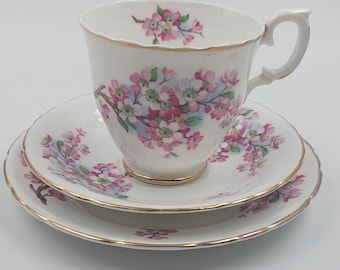 Staffordshire English Bone China Teacup and Saucer, Made in England