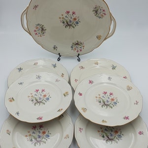 Set of 6 dessert plates and tray VEB R Germany image 1