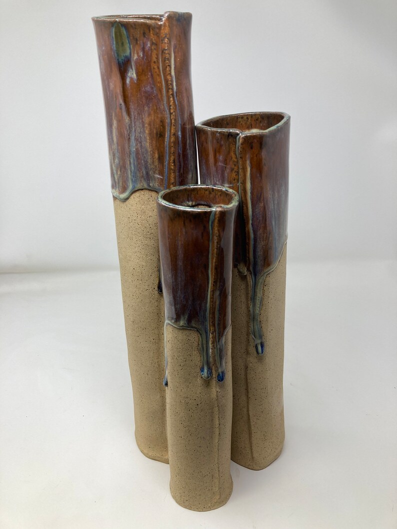 Cylinder Vases Set of Three Etsy