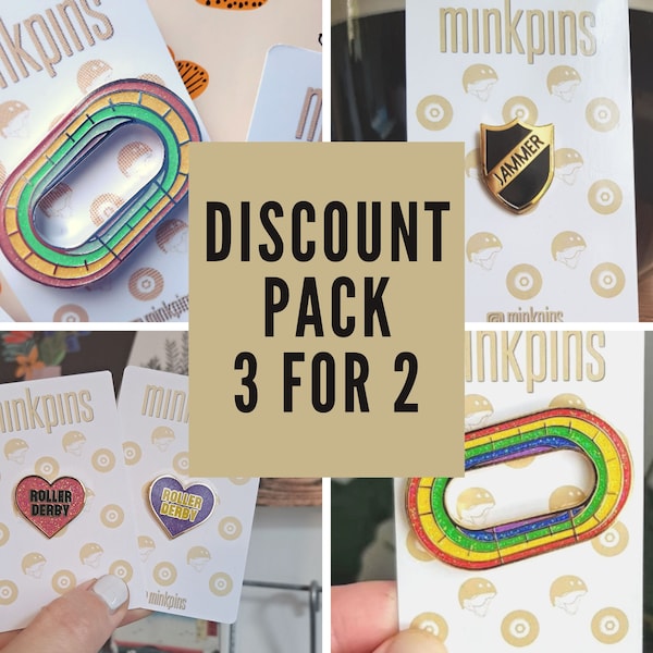 3 for 2 - Roller Derby Pin Discount Set