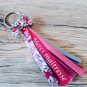 Personalized Liberty keyrings, teacher gifts, thank you, ATSEM, personalized gift, end-of-year gift, babysitter, made in France