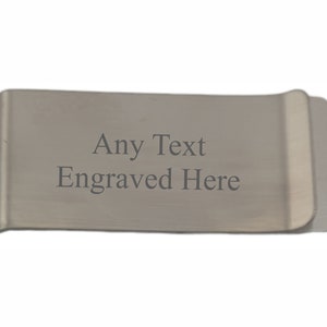 Gepersonaliseerd gegraveerd elk bericht Geldclip geborsteld zilver of matzwart Beschikbaar Ideaal voor papa Opa Vaderdag Kerst Herencadeau