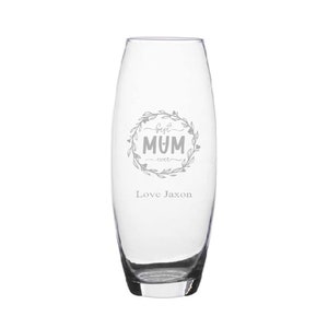 Personalised Engraved Mothers Day Bullet Glass Vase Various Designs and Sizes Available Perfect Gift For Mothers Day Mum Mummy