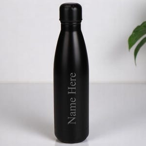 Personalised Black Any Name On A 500ml Insulated Water Bottle 13 Colours Available