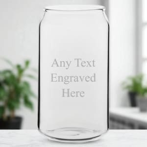 Personalised Engraved Can Style Glass 14oz (40cl) Ideal For Birthday Wedding Anniversary Retirement Christmas Gift