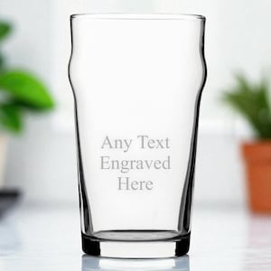 Personalised Engraved Nonic Half Pint Glass 10oz (28cl) Ideal For Birthday Wedding Anniversary Retirement Christmas Gift