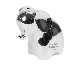 Grabado personalizado Elephant Bank Money Box Bautizo / Regalo de cumpleaños