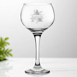 Personalised Engraved Any Initial Large Gin Glass 19.75oz (56cl)