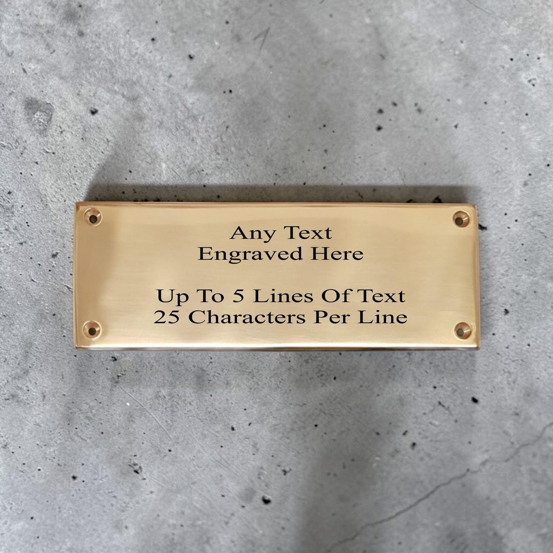 Personalised Engraved Premium Solid Brass Plates Available in