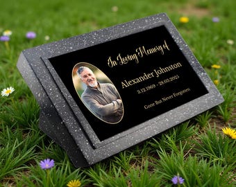 Personalised Printed Own Picture Memorial Grave Marker Plaque Remembrance In Loving Memory (UV PRINTED)