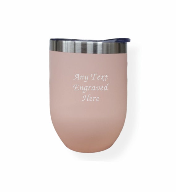 Personalised Pink Matt 12oz Thermos Insulated Travel Cup Hot Cold Coffee  Tea 