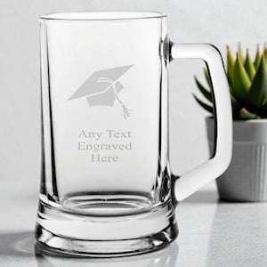 Personalisiertes graviertes Abschlussglas verschiedene Arten von Glas verfügbar Pint Gin Weinvase Whisky