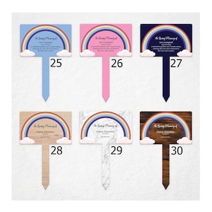 Personalised In Loving Memory Rainbow Memorial Stake Spike Grave Marker Tree Marker Garden Sign Various Colours Available (UV PRINTED)