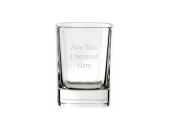 Personalised Engraved Square Tot/Shot Glass 60ml Perfect Gift For Wedding Hen Night Stag Do Birthday Party Parties Fathers Day Mothers Day