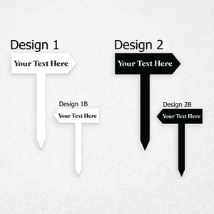 Design personalizado de seta direita/esquerda, estaca de jardim, marcador de árvore, sinal de jardim, vários designs disponíveis (impresso uv)