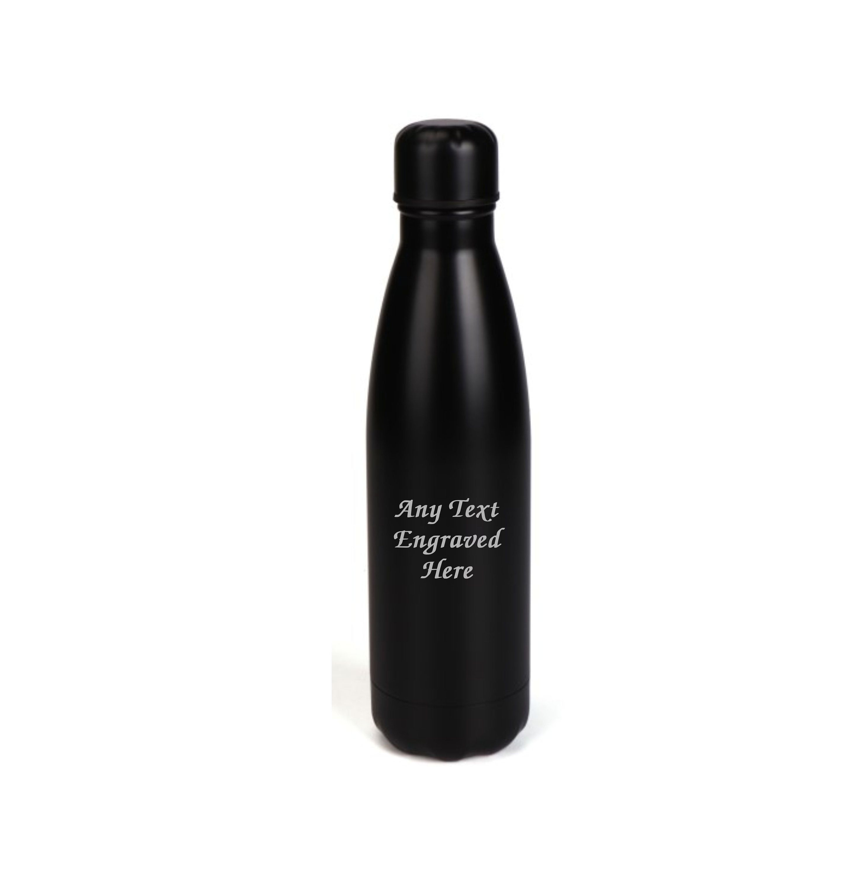 Botella de agua termo aislada mate negra personalizada de 500 ml como la  botella de Chillys