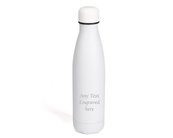 Personalised White  500ml Thermos Insulated Water Bottle Like Chillys bottle