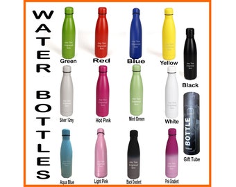 Personalised  500ml Thermos Insulated Water Bottle Like Chillys bottle 13 Colours To Choose From
