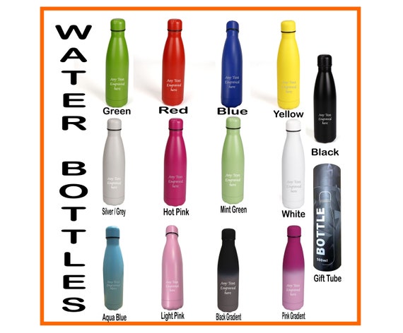 Personalised 500ml Thermos Insulated Water Bottle Like Chillys Bottle 13  Colours to Choose From 