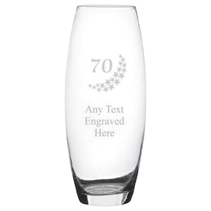 Personalisierte gravierte Kugel-Glasvase verschiedene Designs verfügbar Perfektes Geschenk für Geburtstag 18.21.70.80.90