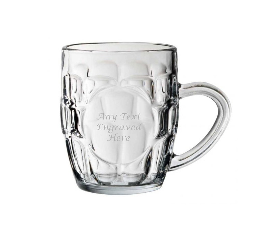 Personalised Glass Half Pint Dimple Tankard Panelled 10oz 29cl Etsy UK