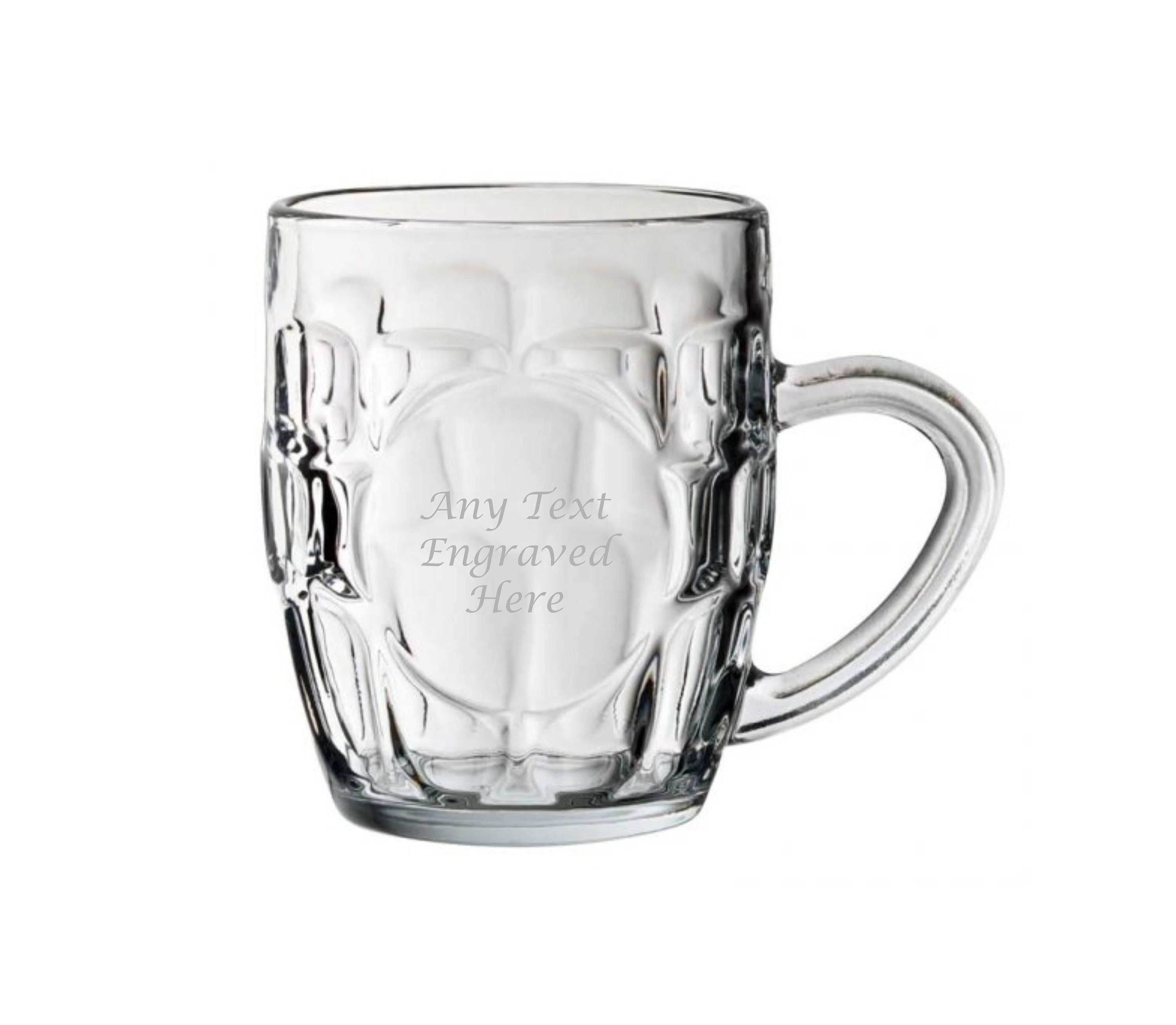 Personalised Glass Half Pint Dimple Tankard Panelled 10oz Etsy UK