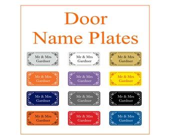 Personalised Engraved Door Name Plate Sign 90mm x 40mm Lots Of Colours Available DP6