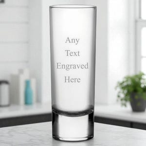 Personalised Engraved Tall Shot Glass 2oz Any Message Perfect Gift For Hen Night Stag Do Birthday Party Parties Wedding