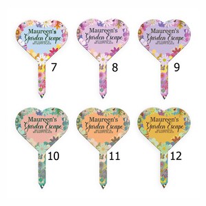 Personalisierte Herz Gartenstecker Spike Marker Baum Marker Gartenschild verschiedene Designs erhältlich (UV PRINTED)