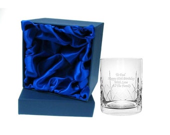 Personalised Engraved Whisky / Whiskey / Gin Tumbler in silk gift box