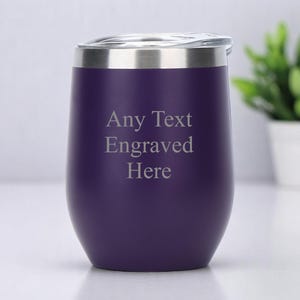 Personalised Engraved Purple Matt 12oz Insulated Travel Cup Hot Cold Coffee Tea