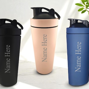 Personalised Engraved Name Protein Shaker Bottle 739ml 25oz Available in 3 Colours