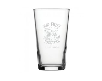 Personalised Engraved Father's Day Conical Pint Glass 20oz (56cl) Various Design Available Dad Daddy